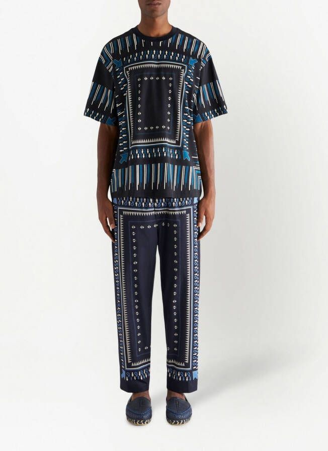 ETRO T-shirt met abstracte print Blauw