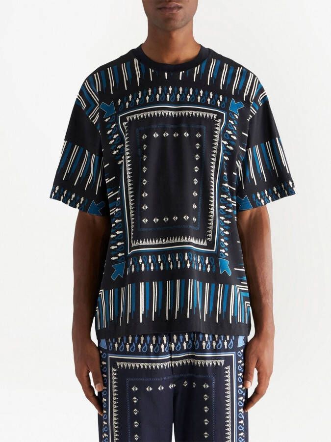ETRO T-shirt met abstracte print Blauw