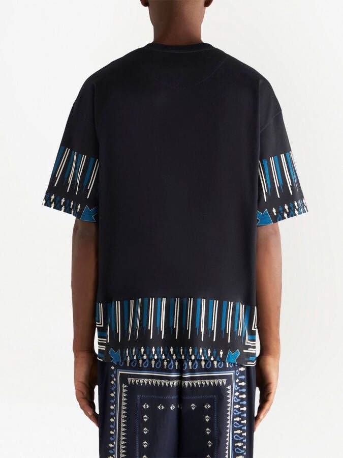 ETRO T-shirt met abstracte print Blauw