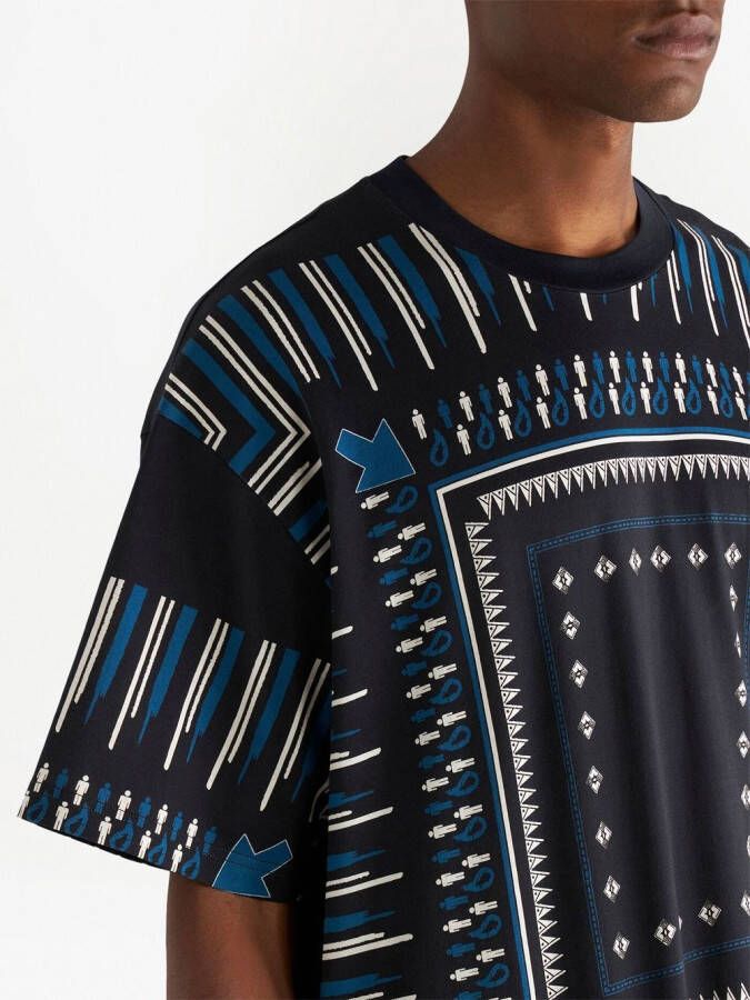 ETRO T-shirt met abstracte print Blauw