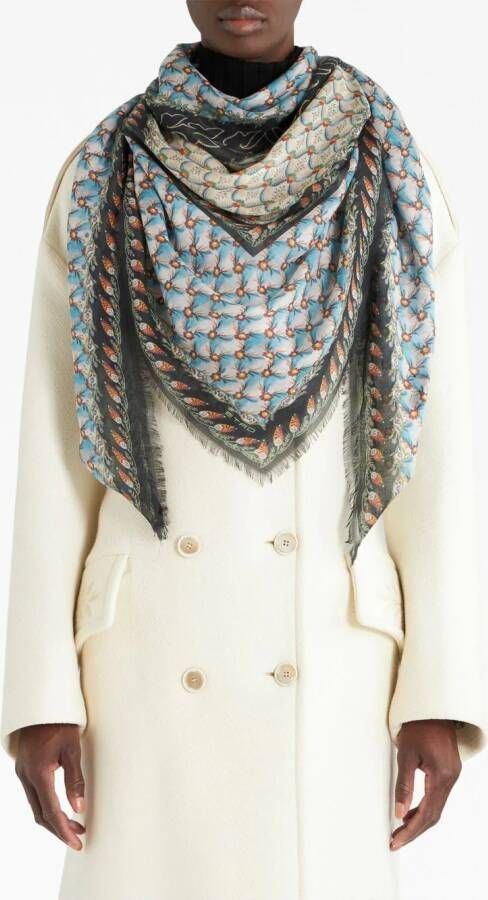 ETRO Sjaal met abstracte print Blauw