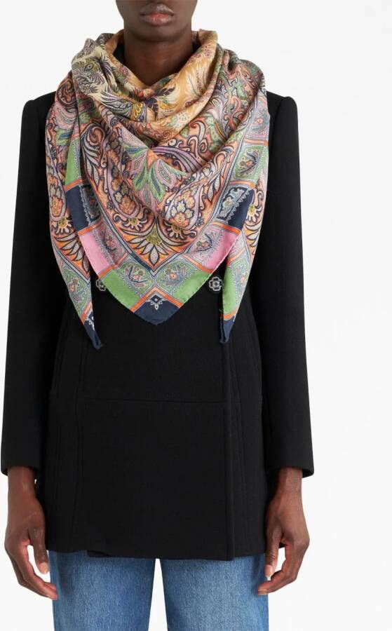 ETRO Sjaal met abstracte print Oranje