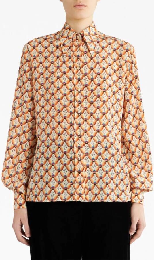 ETRO Blouse met bloemenprint Bruin