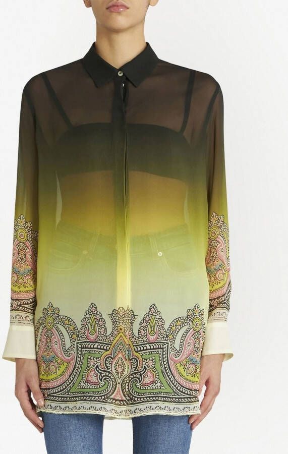 ETRO Blouse met paisley-print Geel
