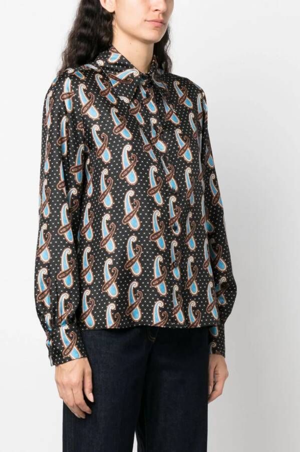 ETRO Blouse met paisley-print Zwart