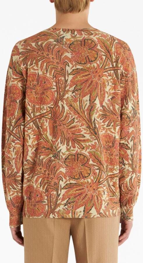 ETRO Sweater met botanische print Oranje