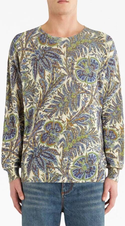 ETRO Sweater met botanische print Blauw