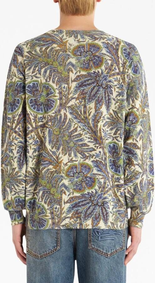 ETRO Sweater met botanische print Blauw