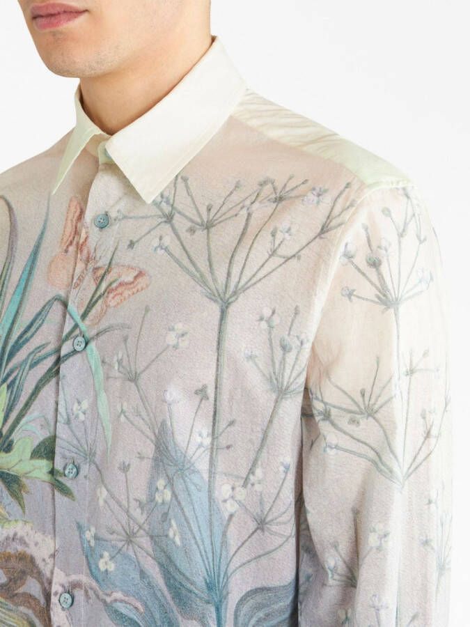 ETRO Overhemd met botanische print Blauw