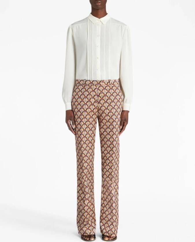 ETRO Broek met bloemjacquard Bruin