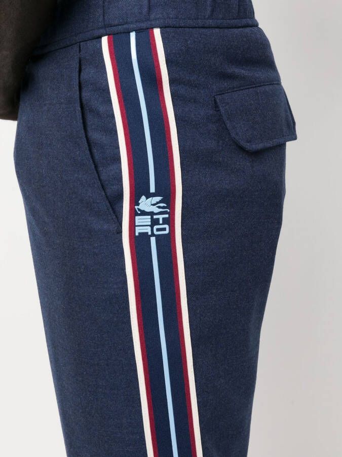 ETRO Broek met logoband Blauw
