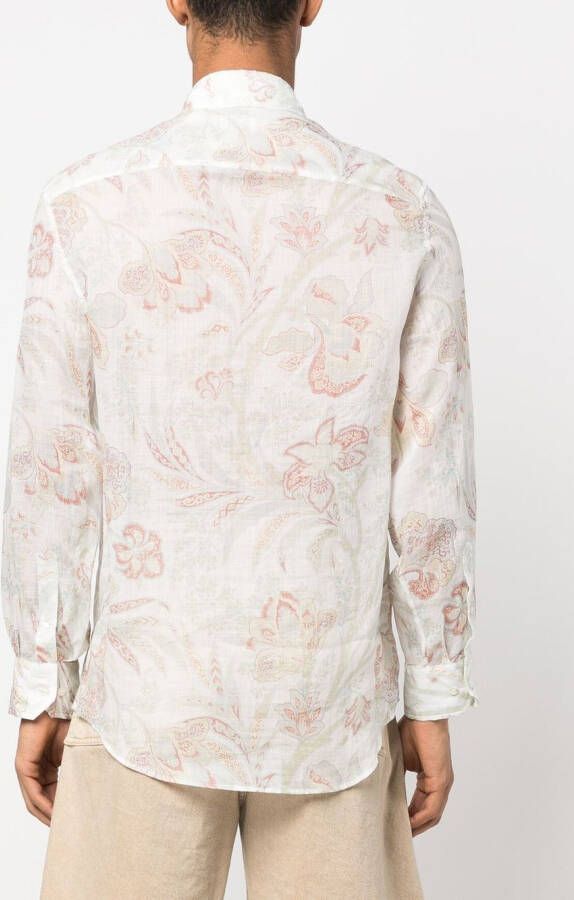 ETRO Overhemd met bloemenprint Wit
