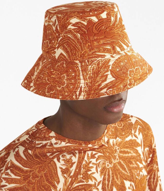 ETRO Cappello vissershoed met geborduurd logo Oranje