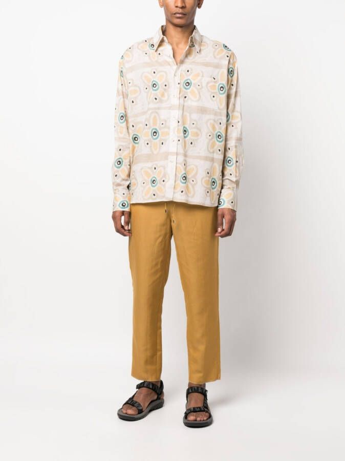 ETRO Broek met trekkoordtaille Bruin
