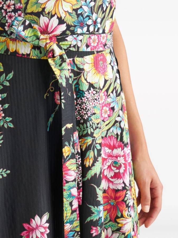 ETRO Midi-rok met bloemenkant van katoenblend Zwart