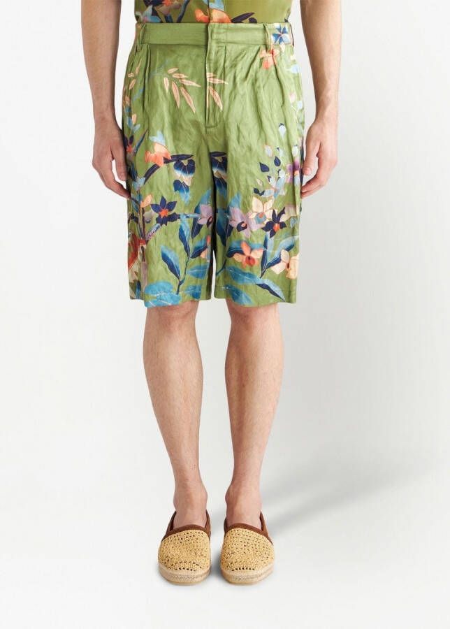 ETRO Shorts met bloemenprint Groen