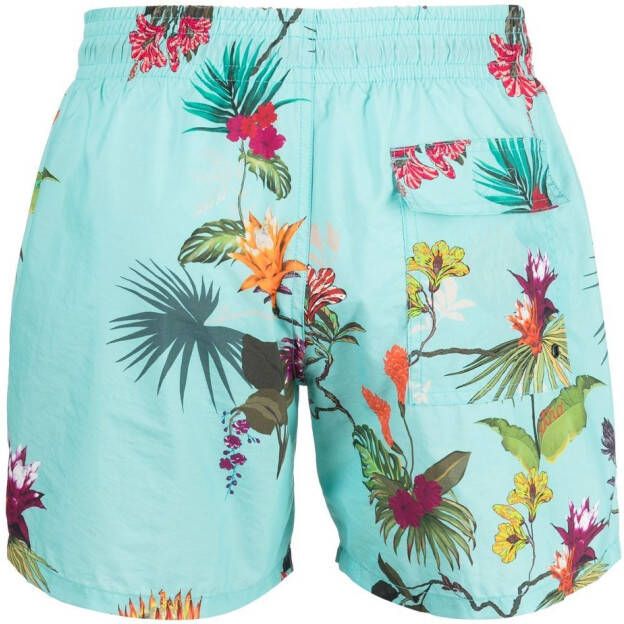ETRO Zwembroek met bloemenprint Blauw