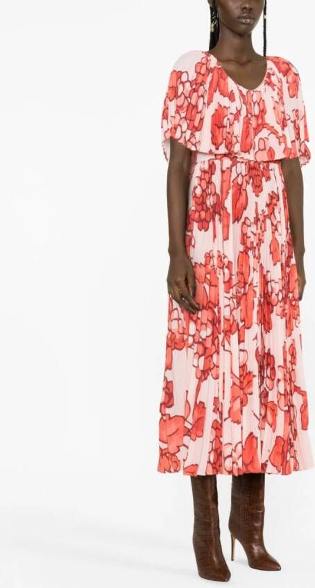 ETRO floral-print pleated dress Roze