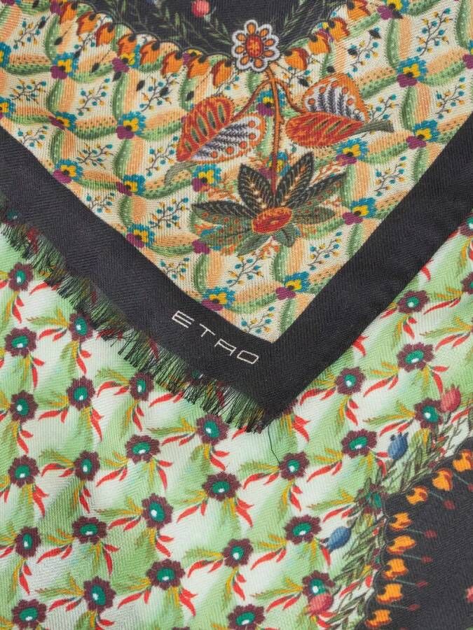 ETRO Sjaal met bloemenprint Groen