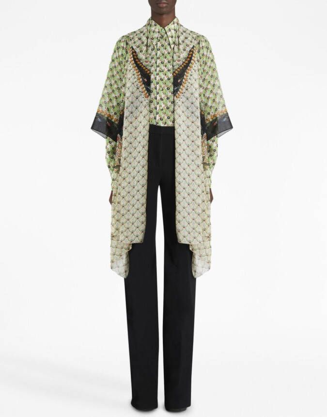 ETRO Sjaal met bloemenprint Groen