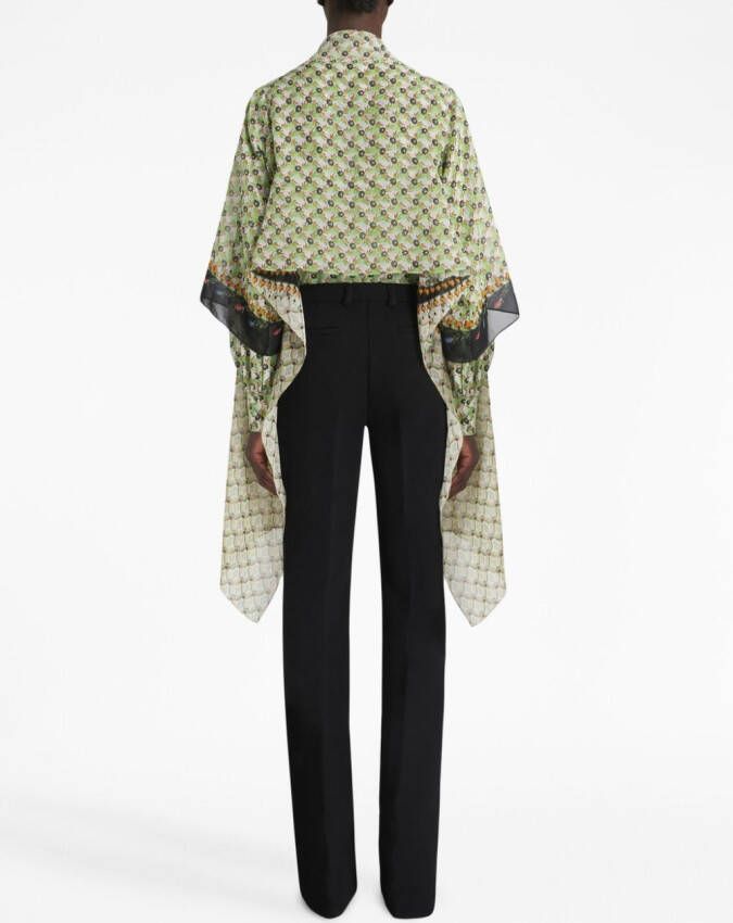 ETRO Sjaal met bloemenprint Groen
