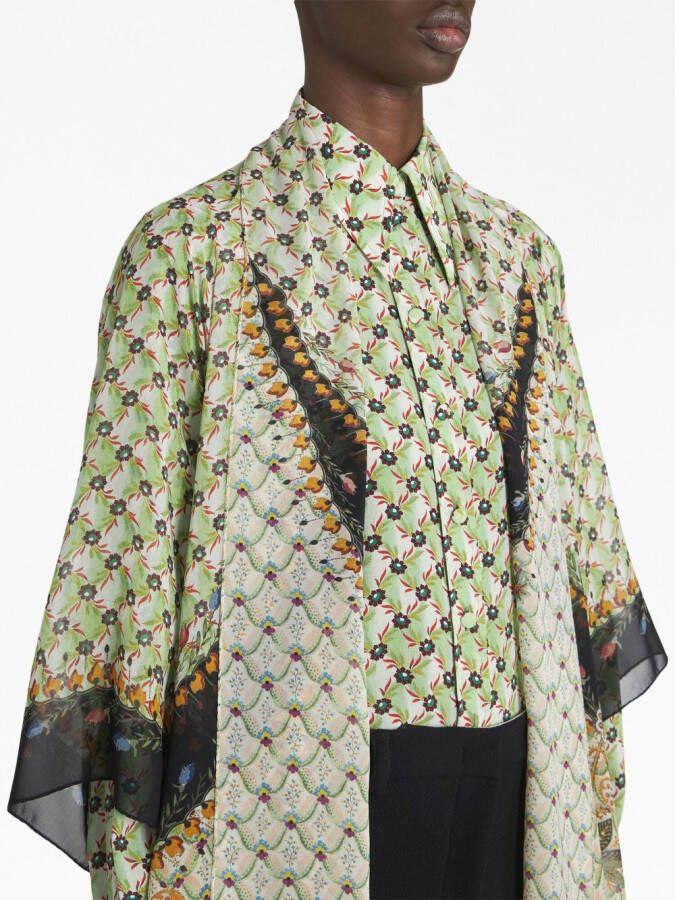 ETRO Sjaal met bloemenprint Groen