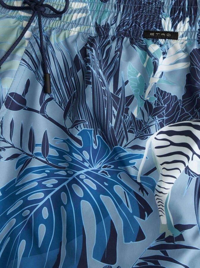 ETRO Zwembroek met bloemenprint Blauw