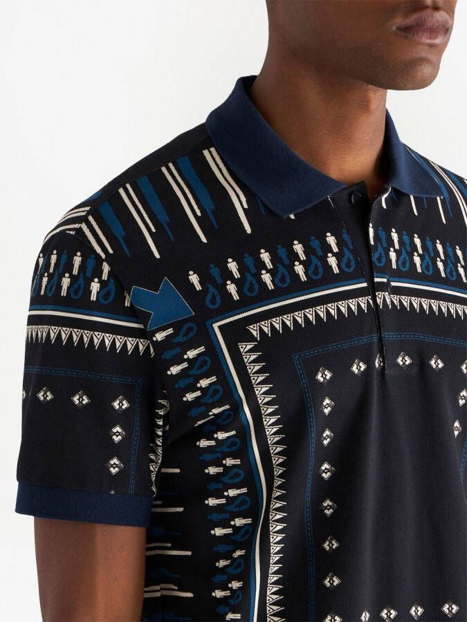 ETRO Poloshirt met geometrische print Blauw
