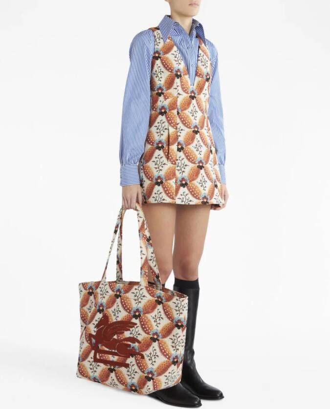ETRO Geruite shopper Bruin
