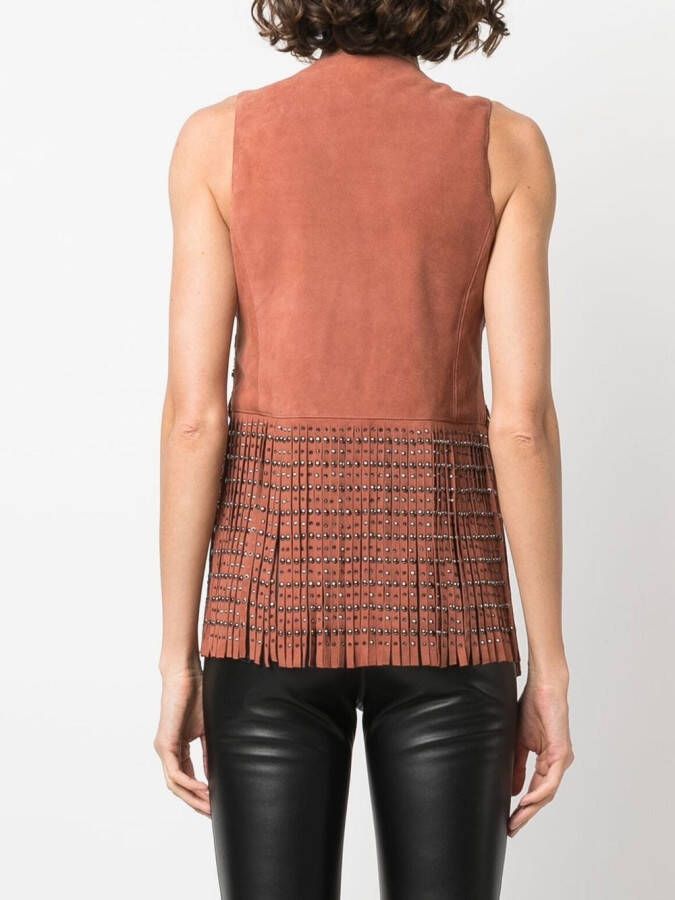 ETRO Gilet met franjes Roze