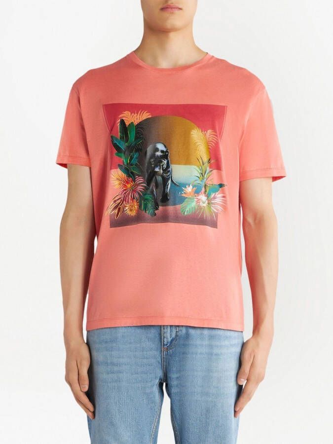 ETRO T-shirt met grafische print Roze