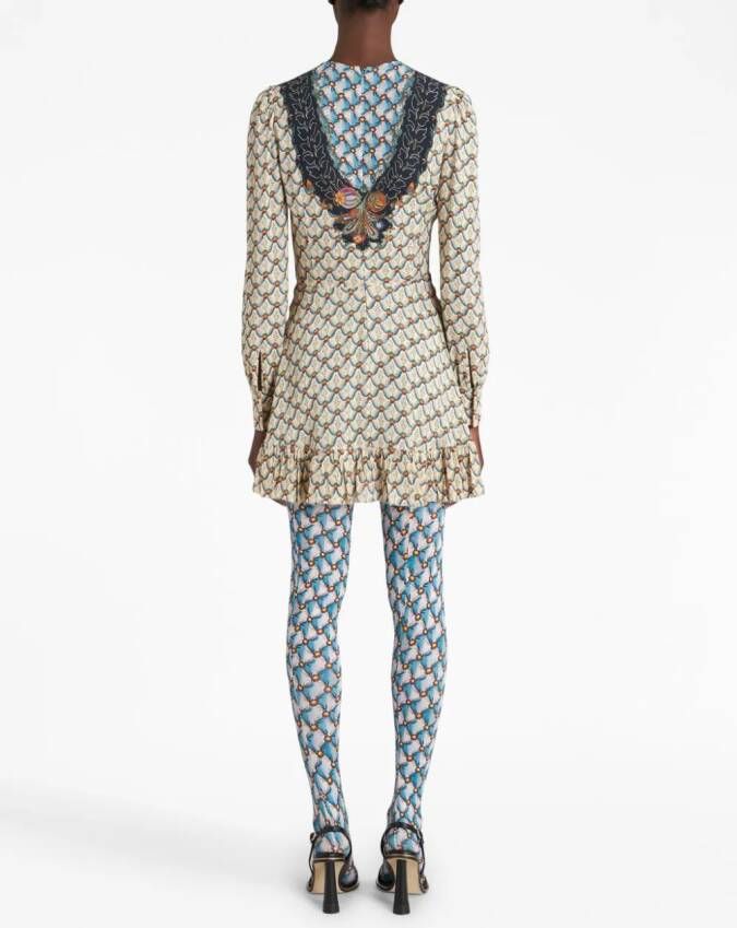 ETRO Jurk met geometrische print Beige