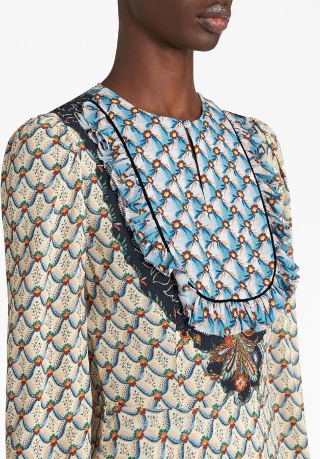 ETRO Jurk met geometrische print Beige