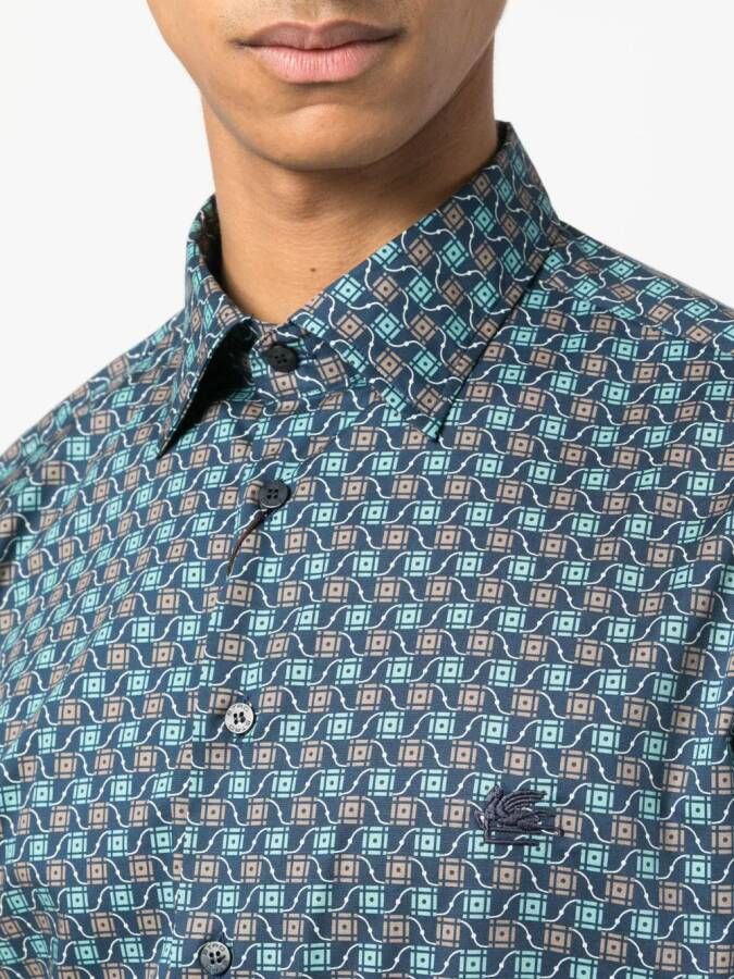 ETRO T-shirt met print Blauw