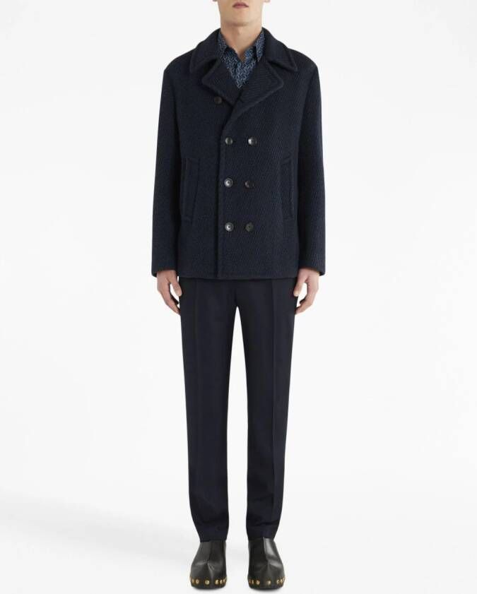 ETRO Jas met dubbele rij knopen Blauw