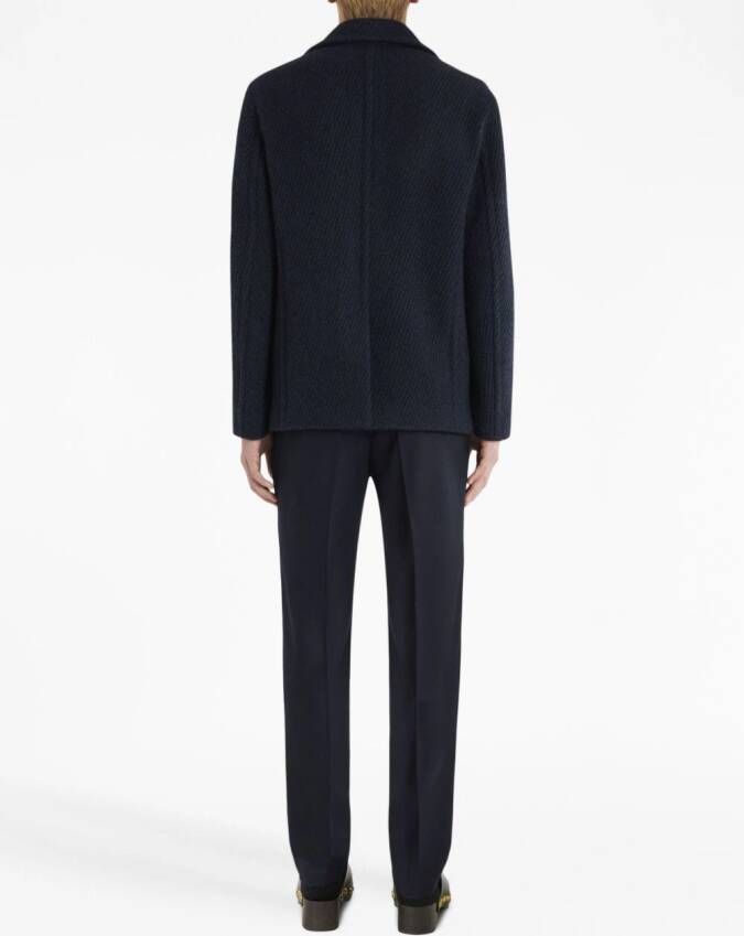 ETRO Jas met dubbele rij knopen Blauw