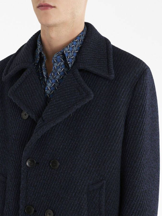 ETRO Jas met dubbele rij knopen Blauw