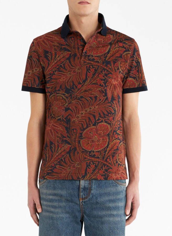 ETRO Poloshirt met bloemenprint Rood
