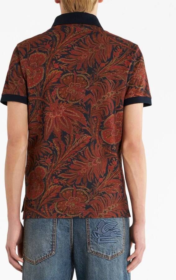 ETRO Poloshirt met bloemenprint Rood