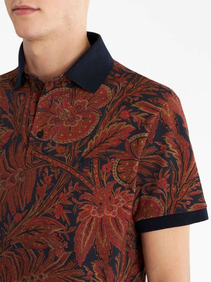ETRO Poloshirt met bloemenprint Rood
