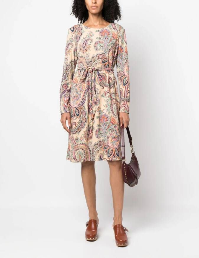 ETRO Jurk met paisley-print Beige