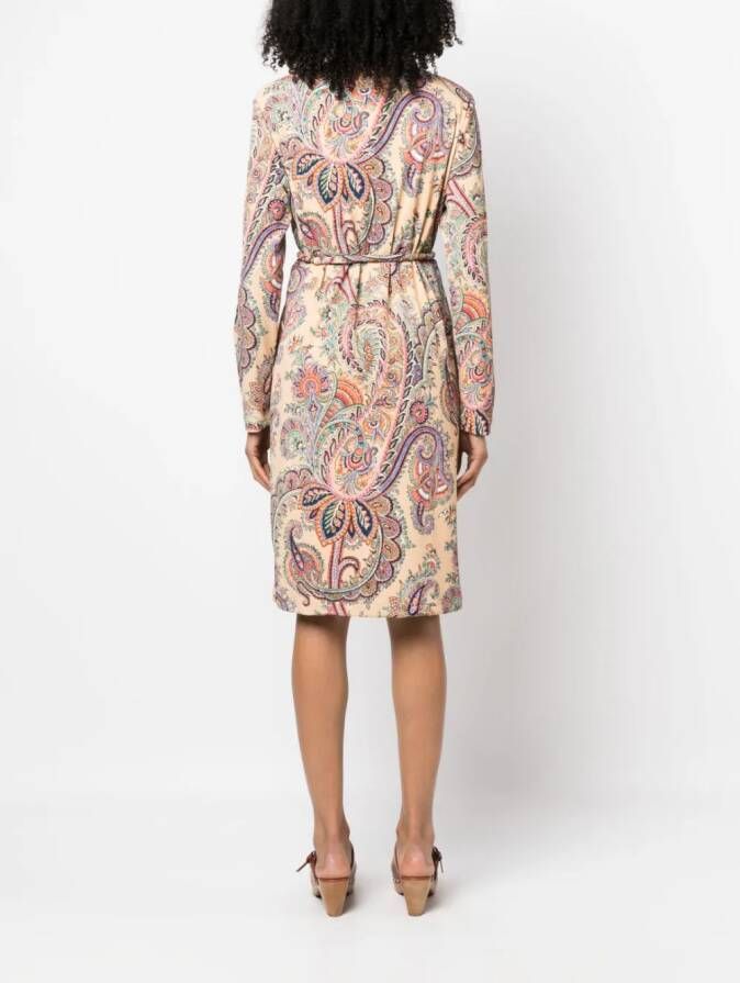 ETRO Jurk met paisley-print Beige