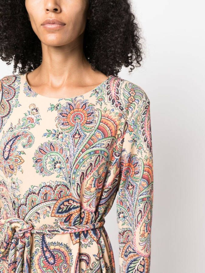 ETRO Jurk met paisley-print Beige
