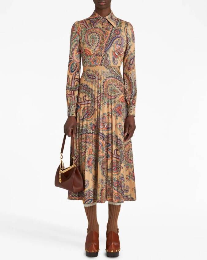 ETRO Jurk met paisley-print Oranje