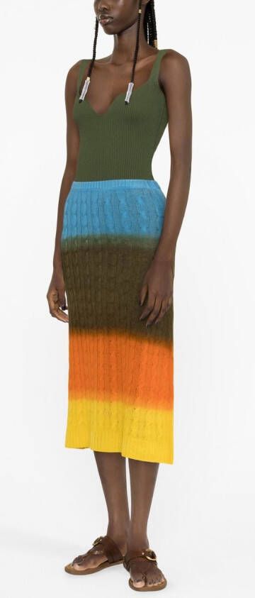 ETRO Kabelgebreide midi-rok Oranje