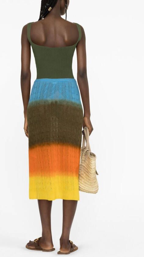 ETRO Kabelgebreide midi-rok Oranje