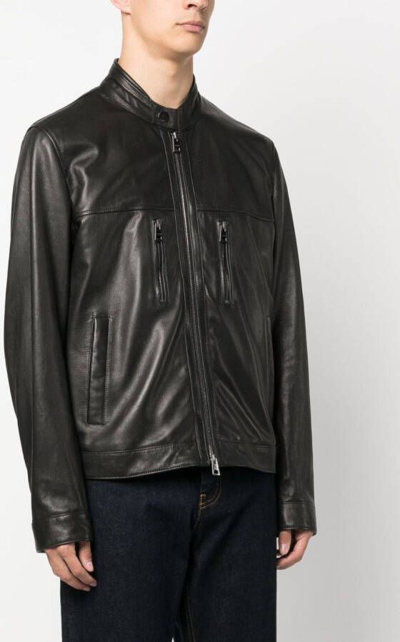 ETRO Leren bikerjack Zwart