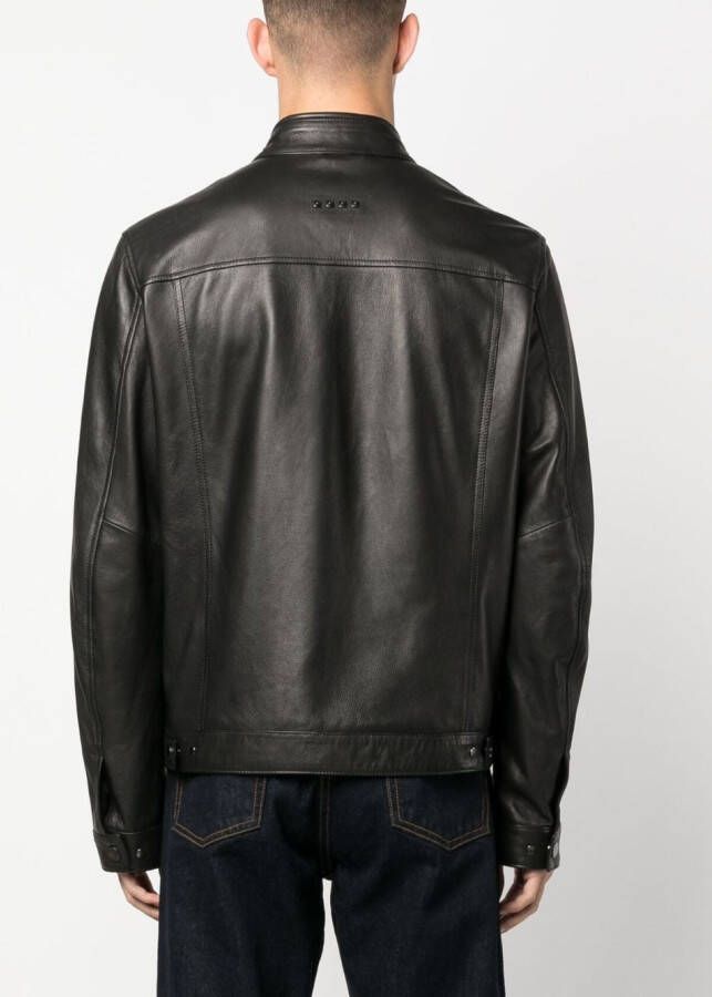 ETRO Leren bikerjack Zwart
