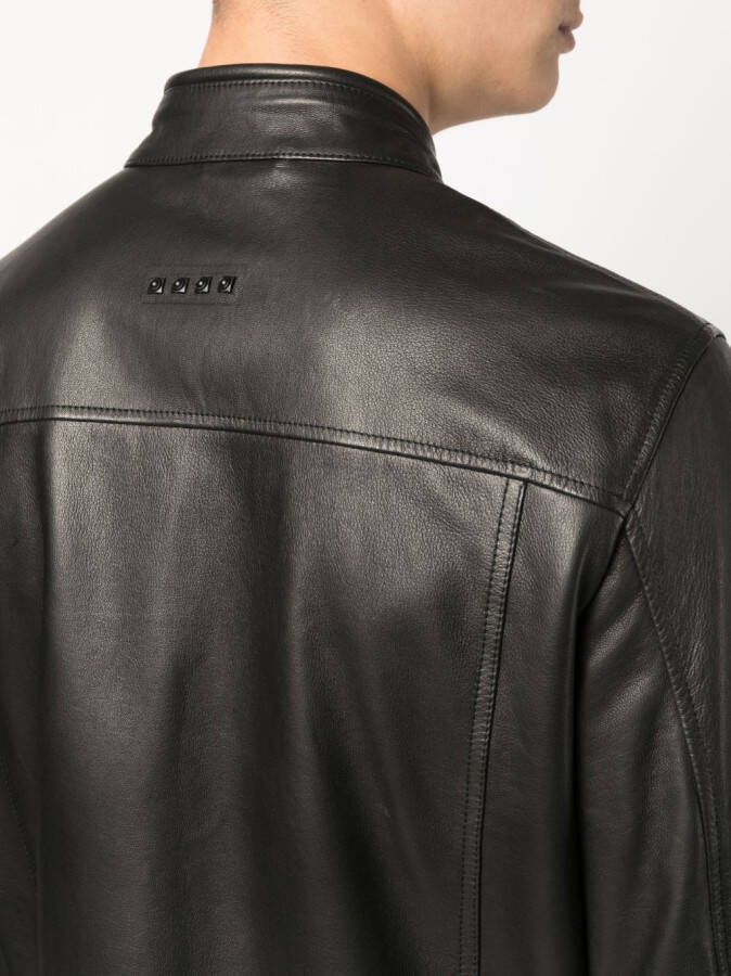 ETRO Leren bikerjack Zwart