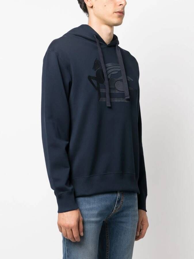 ETRO Hoodie met geborduurd logo Blauw